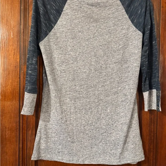 Miss Me Dark Gray and Light Gray Beaded Long Sleeve Top - Picture 6 of 6